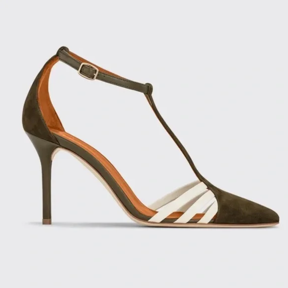 Malone Souliers 85mm Suede T Strap Ila Pump 7.5 - Picture 2 of 5